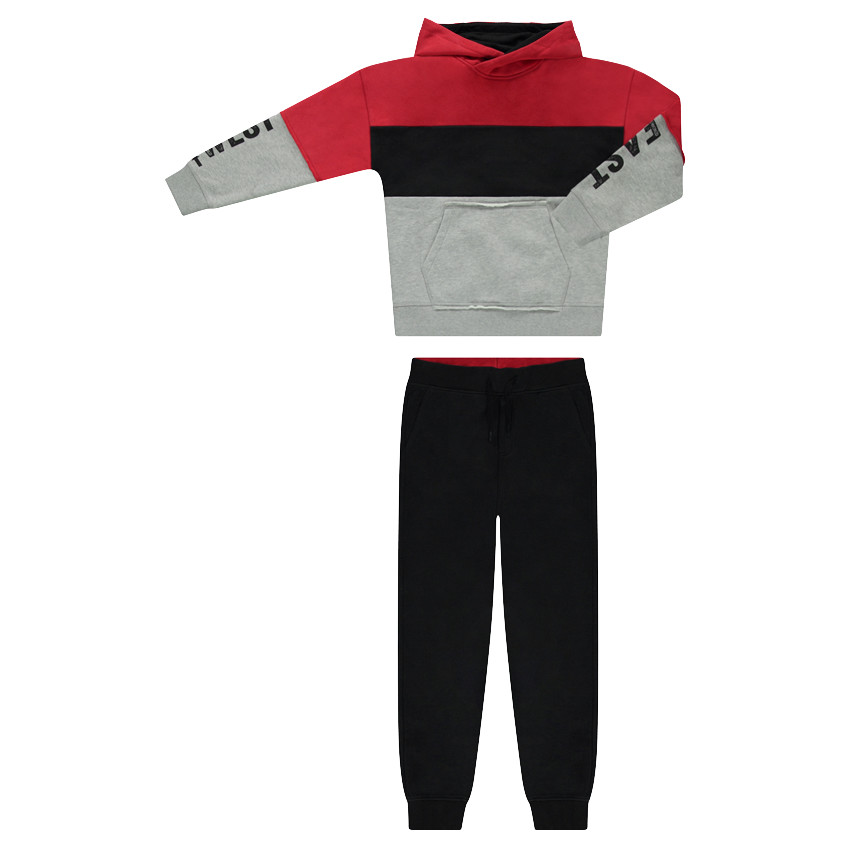 Φανελένια φόρμα με τυπωμένα κείμενα 