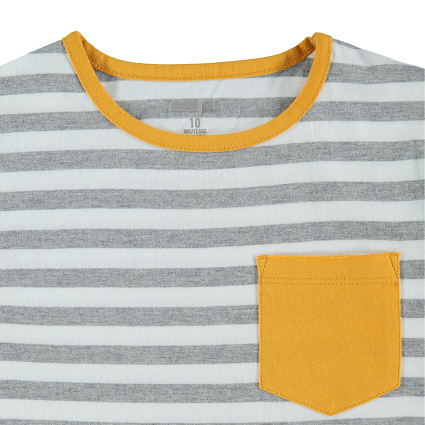 Παιδικά - Ζέρσεϊ πιτζάμα με ριγέ μπλούζα και παντελόνι με στάμπα 