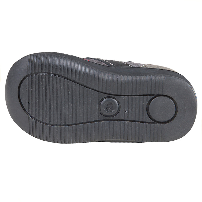 Bottillons en cuir suédé scratch zig-zag 