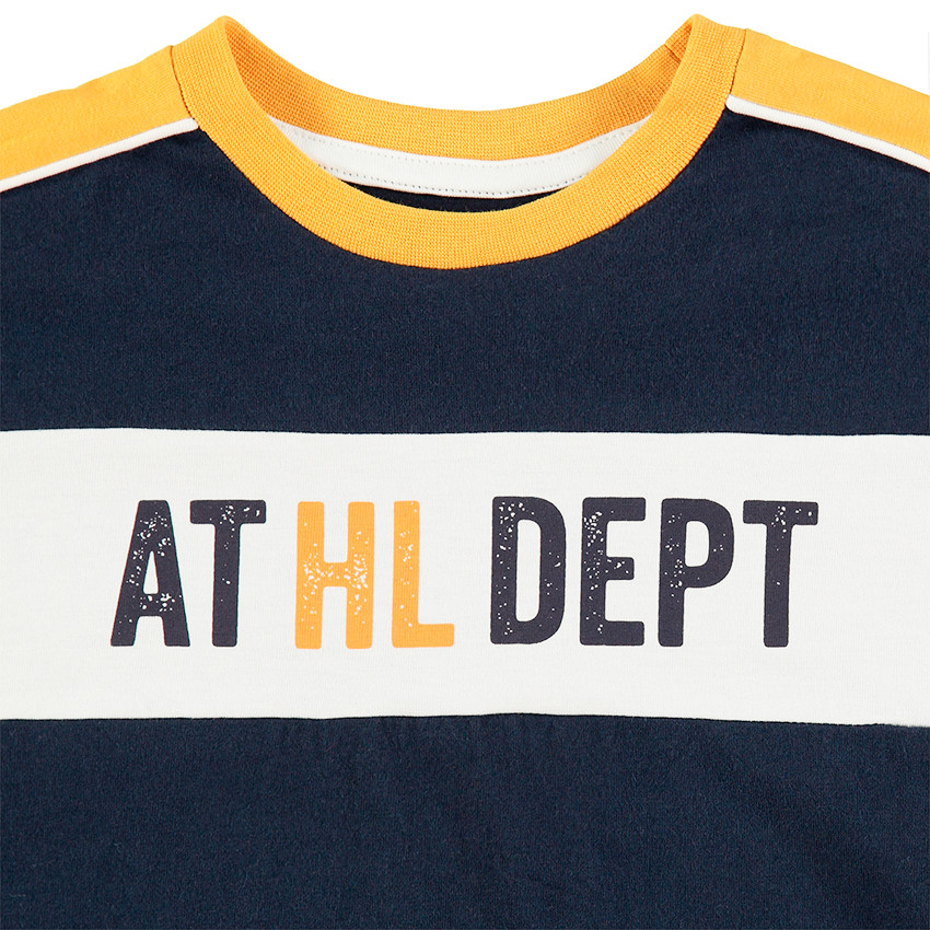 Μακρυμάνικη μπλούζα σε τετράγωνη γραμμή με λωρίδες σε αντίθεση 