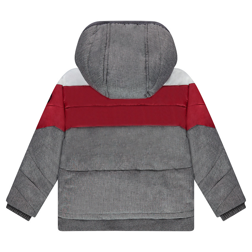 Καπιτονέ μπουφάν με επένδυση από sherpa και απλικέ σήμα 