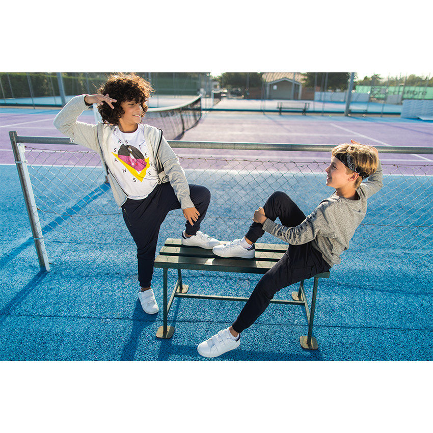 Μακρυμάνικη μπλούζα από μονόχρωμο ζέρσεϊ με διακοσμητική στάμπα 