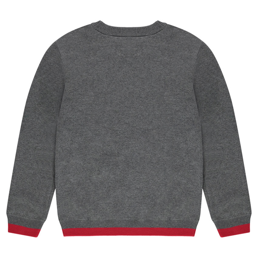 Παιδικά - Πλεκτό σε γκρι μελανζέ με τυπωμένο μήνυμα μπροστά 