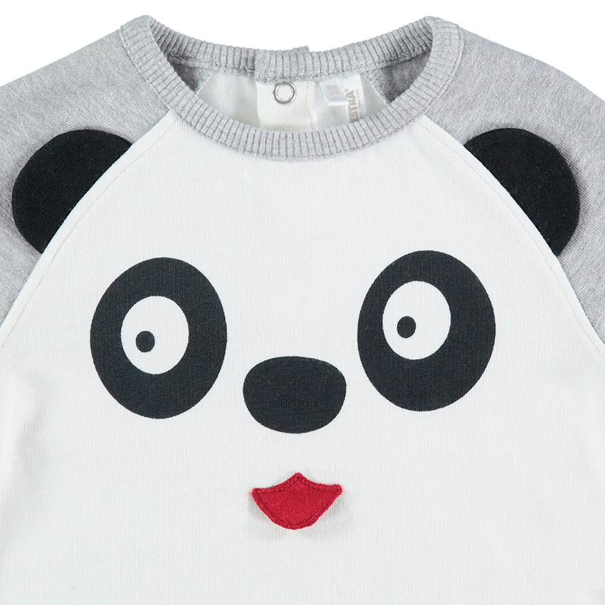 Δίχρωμο φούτερ από φανέλα με τυπωμένο πάντα 