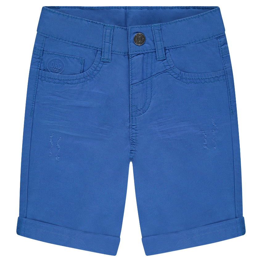 Βαμβακερή βερμούδα νηματοβαφή με μόνιμες τσακίσεις 