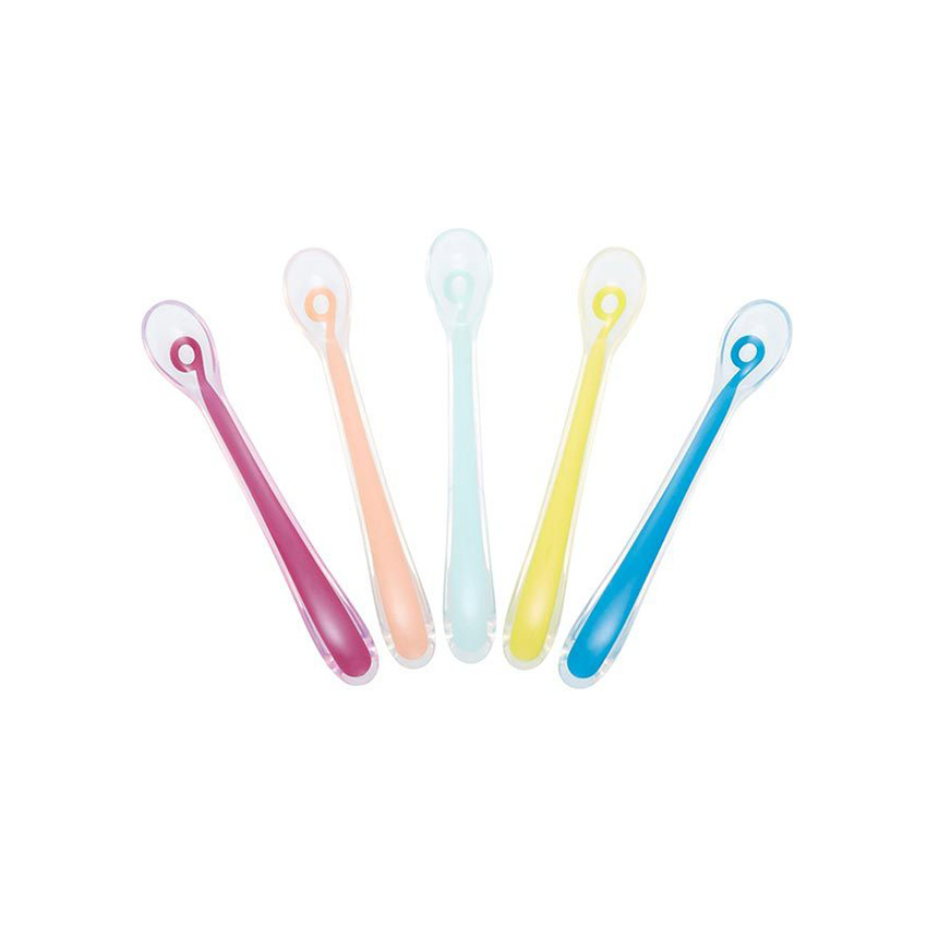 Σετ από 5 κουτάλια σιλικόνης πρώτης ηλικίας - Πολύχρωμο  