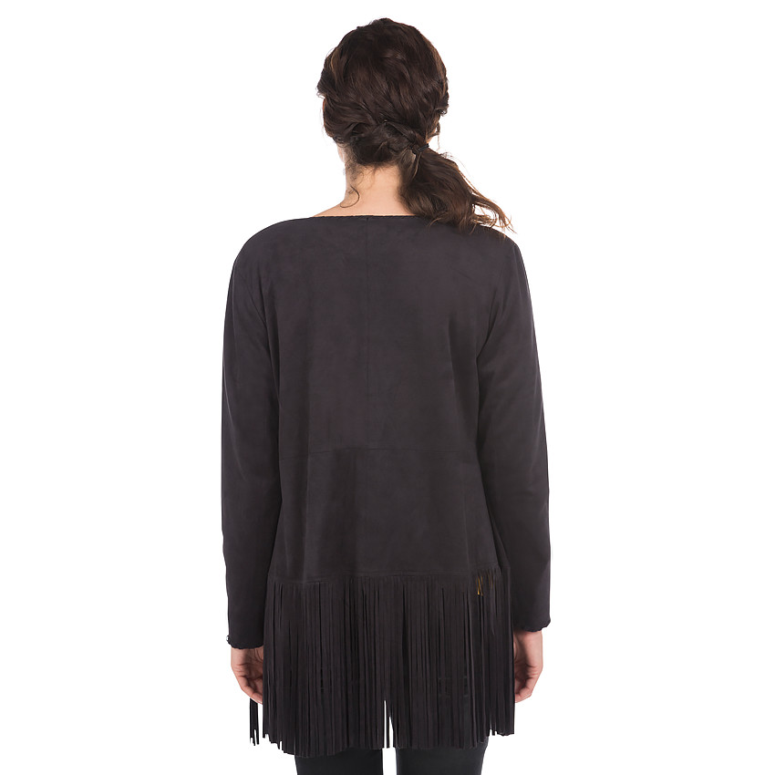 Gilet de grossesse imitation daim à franges 