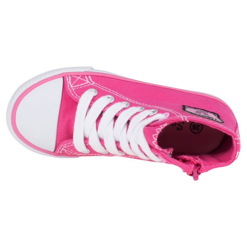 Baskets montantes en toile avec zip, lacets et patch du 28 au 35 