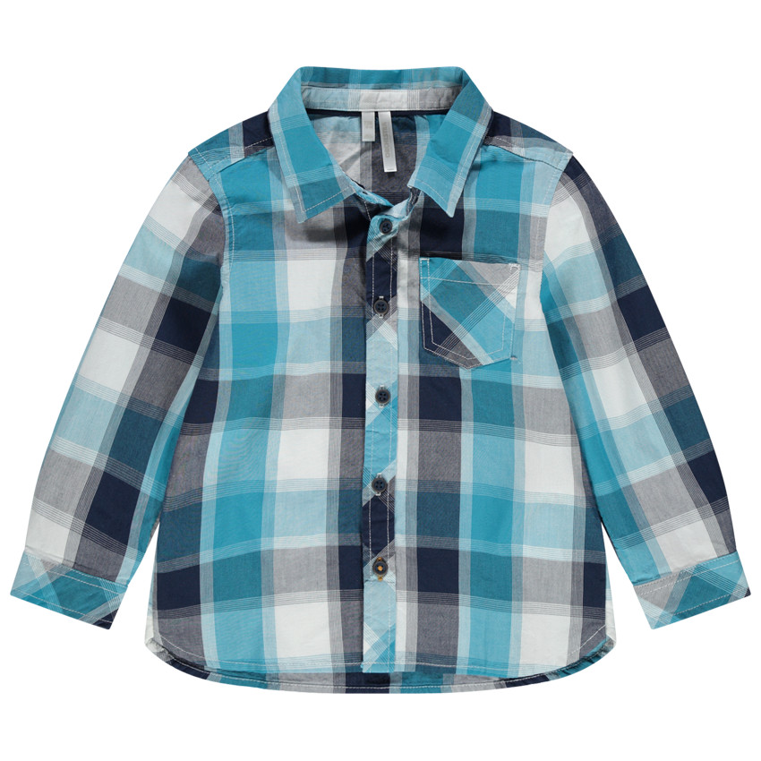 Μακρυμάνικο καρό πουκάμισο με τσέπη στο στήθος 