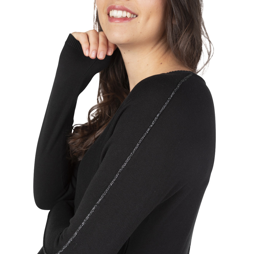 Λεπτό πλεκτό εγκυμοσύνης με γυαλιστερό σιρίτι 