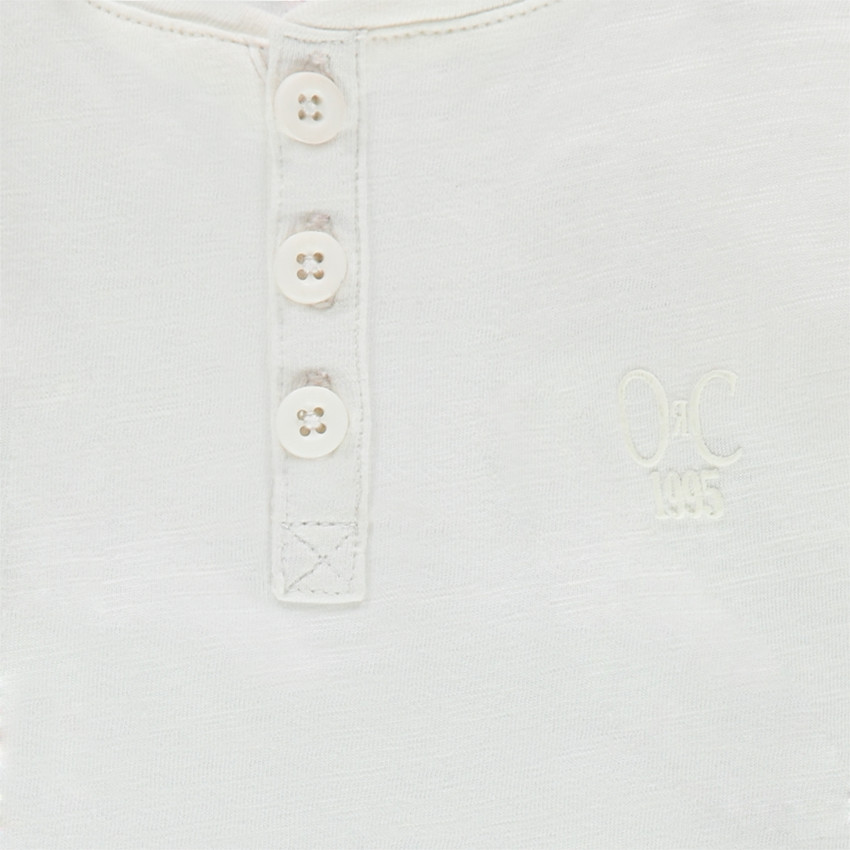 Παιδικά - Μονόχρωμη μακρυμάνικη μπλούζα ζέρσεϊ με άνοιγμα στη λαιμόκοψη 