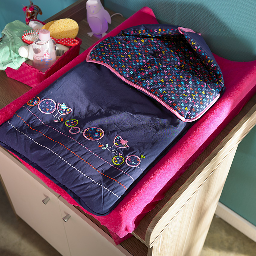 Nid d'ange en popeline doublé jersey avec print et broderies  