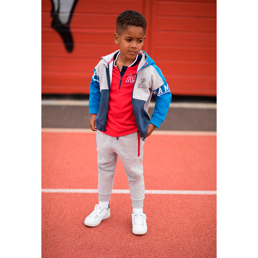 Παντελόνι φόρεμας από φανέλα με τσέπες με φερμουάρ που κάνουν αντίθεση 