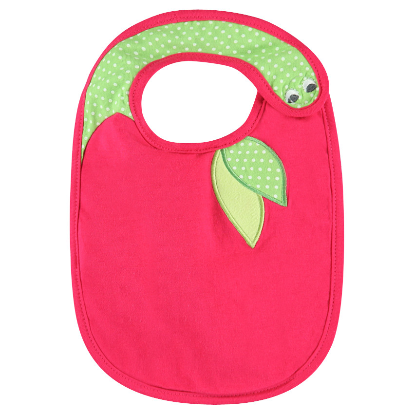 Bavoir en jersey de coton avec broderies fantaisie 