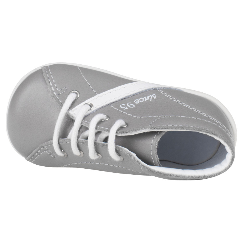 Bottillons à lacets en cuir avec empiècement contrasté 