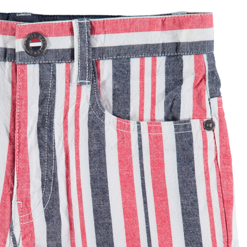 Παιδικά - Φανελένια βερμούδα με λωρίδες που κάνουν αντίθεση 