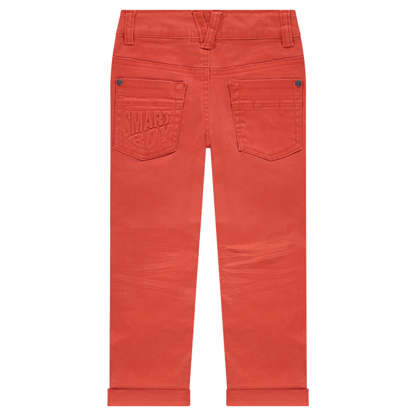 Παντελόνι με τσαλακωμένη όψη και τσέπη με ανάγλυφα γράμματα 