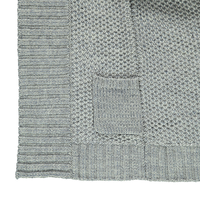 Μακριά χοντρή πλεκτή ζακέτα με τσέπες 