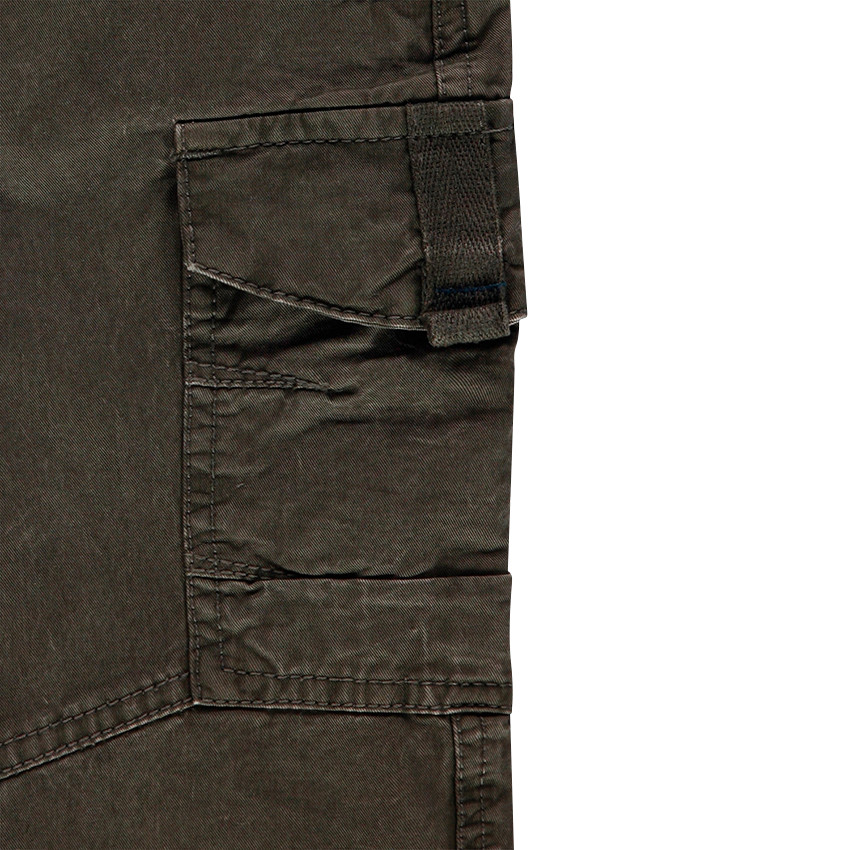 Παντελόνι τουίλ χακί με νηματοβαφή και τσέπες 