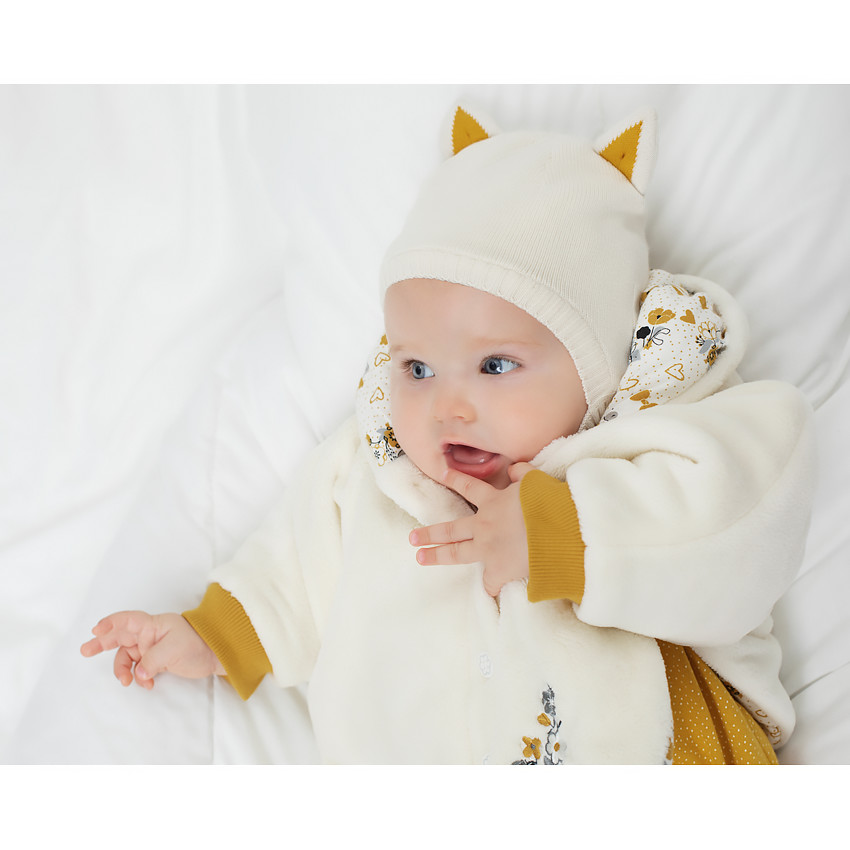 Κάπα από sherpa με κουκούλα και ζέρσεϊ επένδυση με μανίκια 