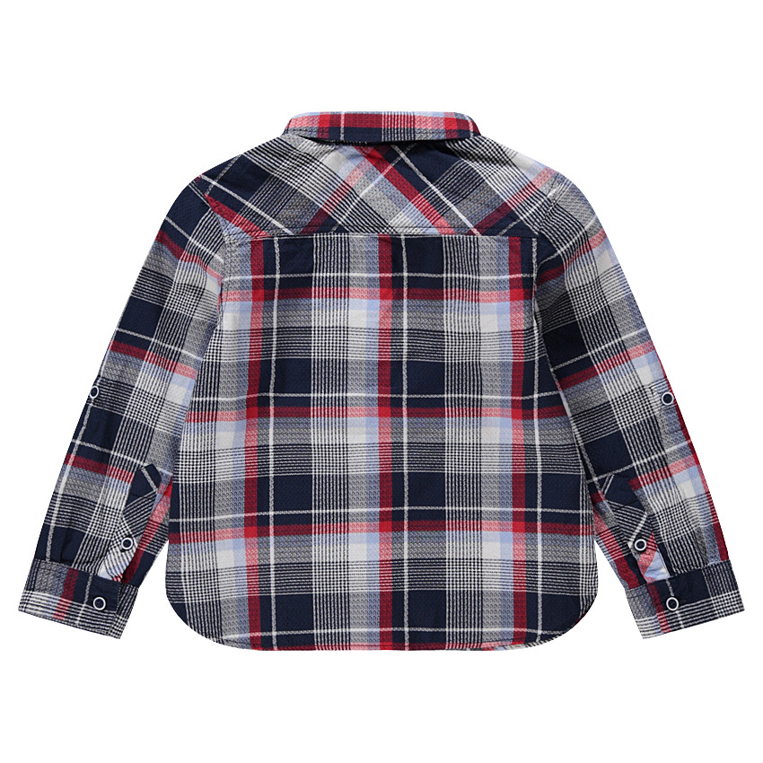 Μακρυμάνικο πουκάμισο με καρό και πλακέ τσέπη 