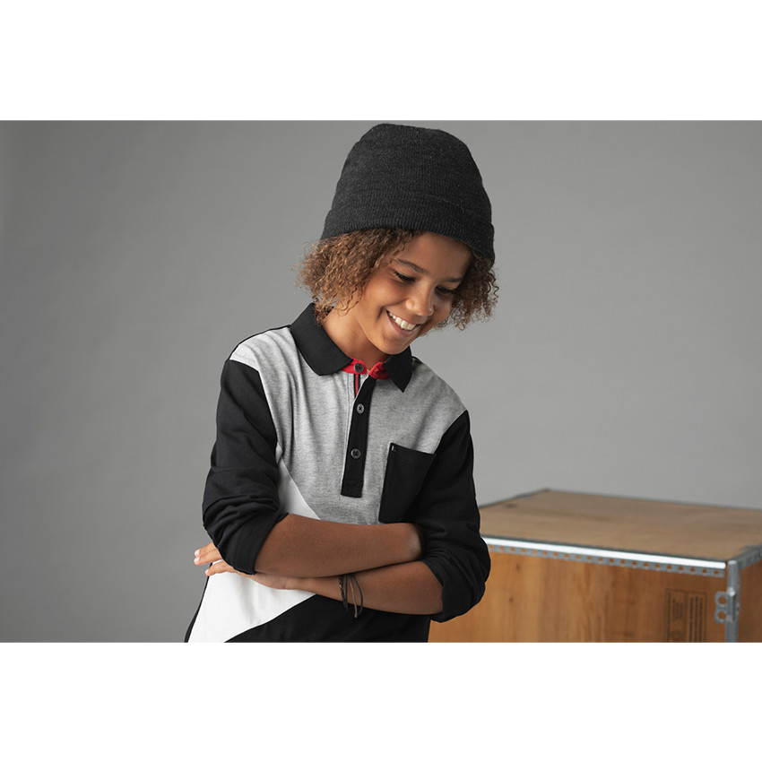 Παιδικά - Μακρυμάνικο τρίχρωμο πόλο 2 σε 1 με τσέπη  