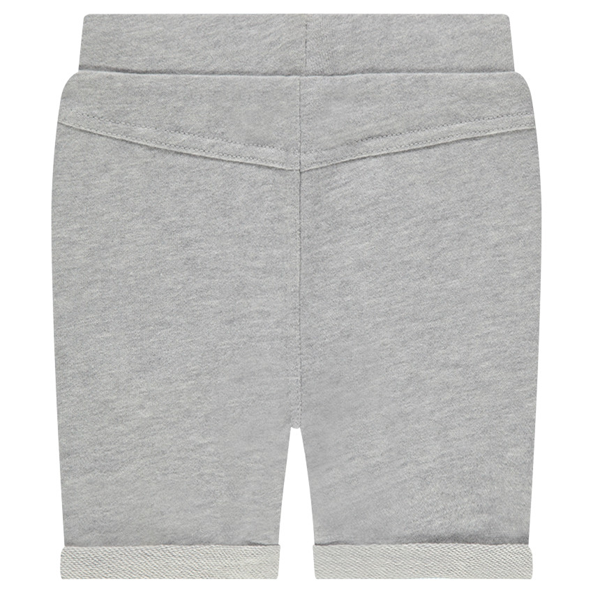 Μονόχρωμη φανελένια βερμούδα με εμπριμέ κορδόνια 