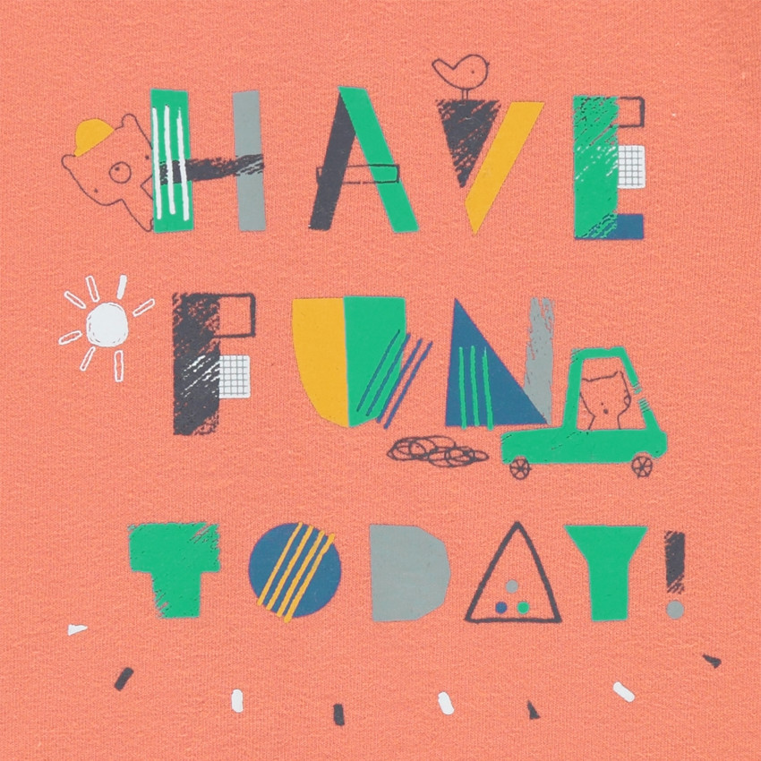 Σύνολο μακρυμάνικη μπλούζα με τύπωμα και εμπριμέ παντελόνι 