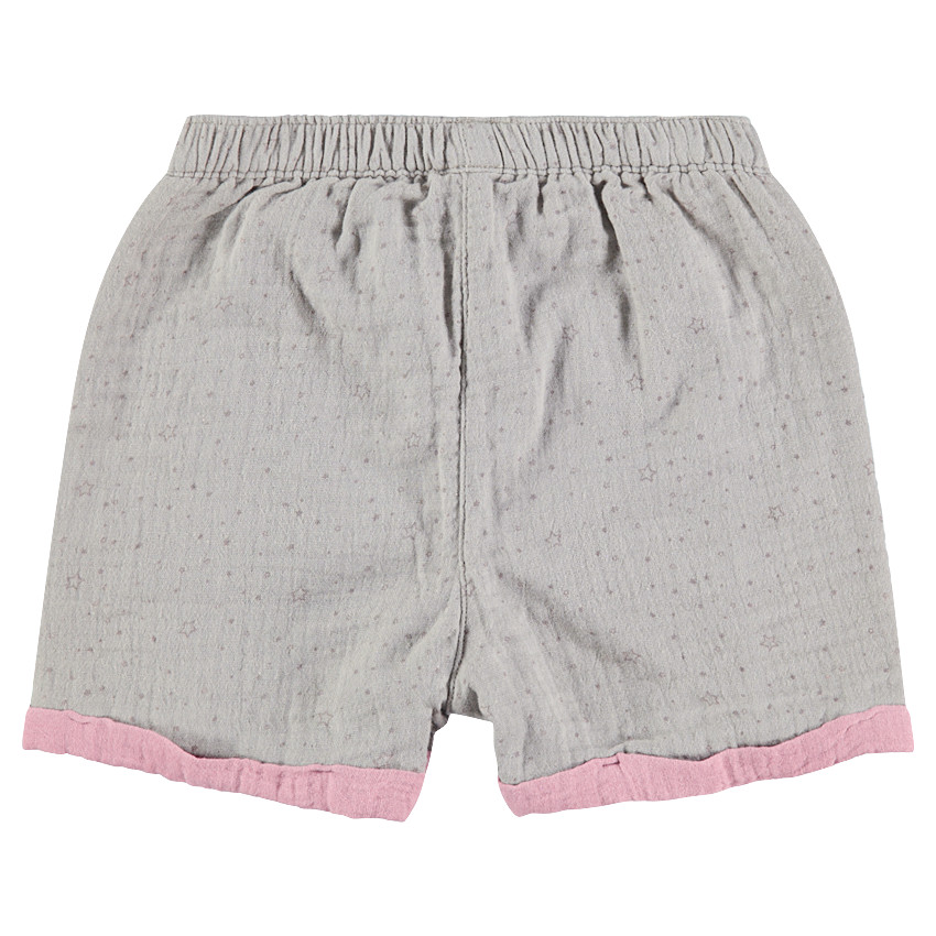 Βαμβακερό σορτσάκι με επένδυση σε στιλ γκοφρέ και μικρά τυπωμένα αστεράκια 