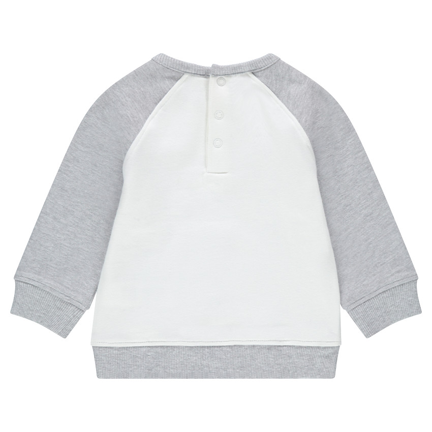 Δίχρωμο φούτερ από φανέλα με τυπωμένο πάντα 