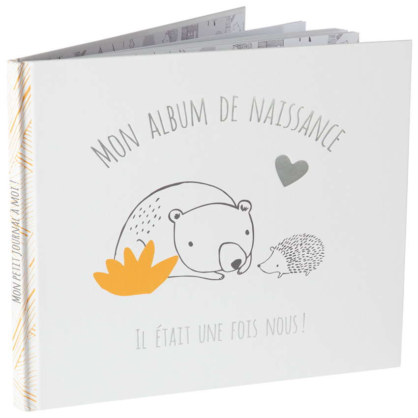 Album de naissance motif ours et hérisson 