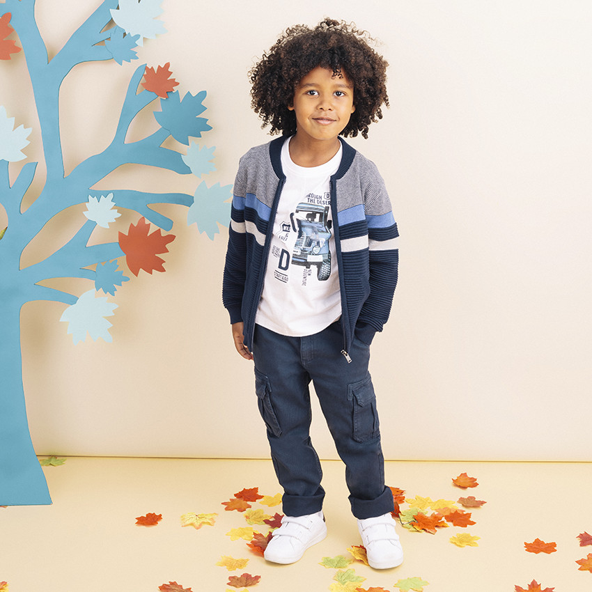 Παντελόνι cargo droit μονόχρωμο  