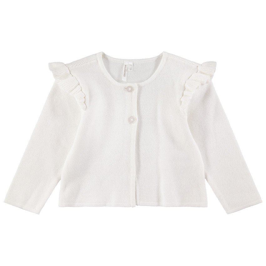 Πλεκτή ζακέτα με βολάν στους ώμους 