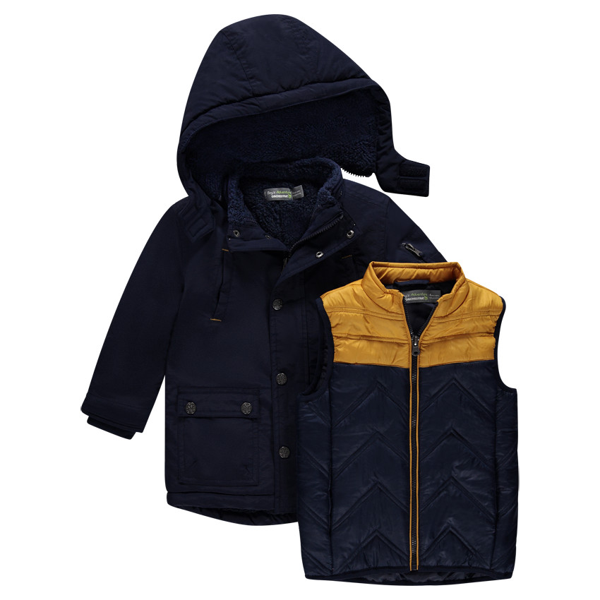 Παρκά 2 σε 1 με λεπτό αφαιρούμενο αμάνικο μπουφάν 