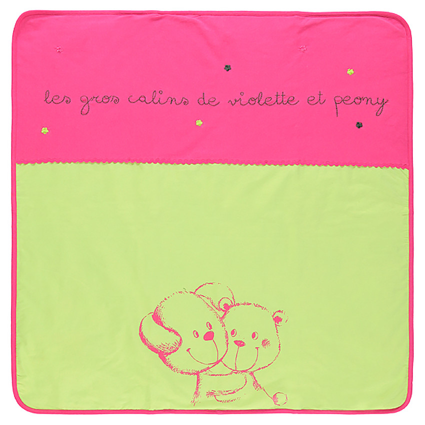 Κουβέρτα από ζέρσεϊ και ποπλίνα με λουλουδάκια 