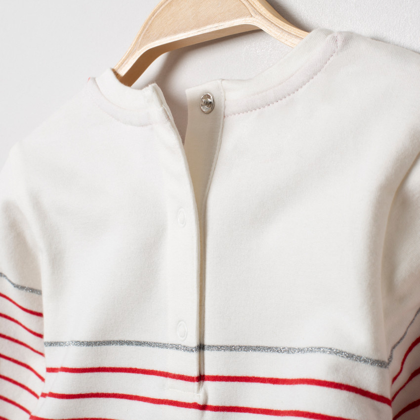 Ensemble t-shirt rayé et pantalon à bandes brillantes 