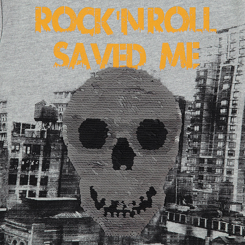 Μακρυμάνικη μπλούζα ζέρσεϊ με μοτίβο και «μαγικές πούλιες» 