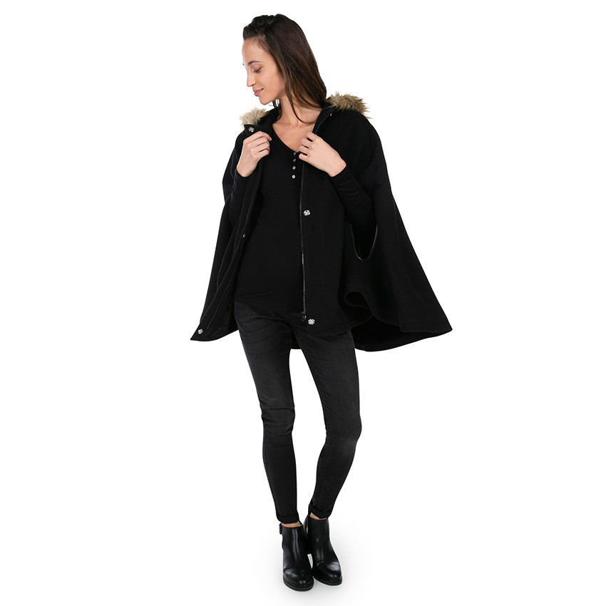 Μαντό εγκυμοσύνης από μάλλινη τσόχα σε σχήμα κάπας 