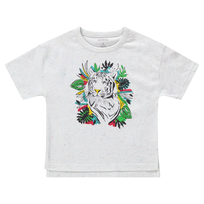 Κοντομάνικη μπλούζα με στάμπα τίγρη 