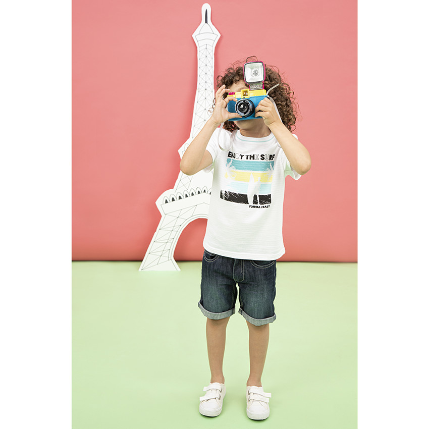 Βαμβακερό κοντομάνικο μπλουζάκι με φοίνικα 