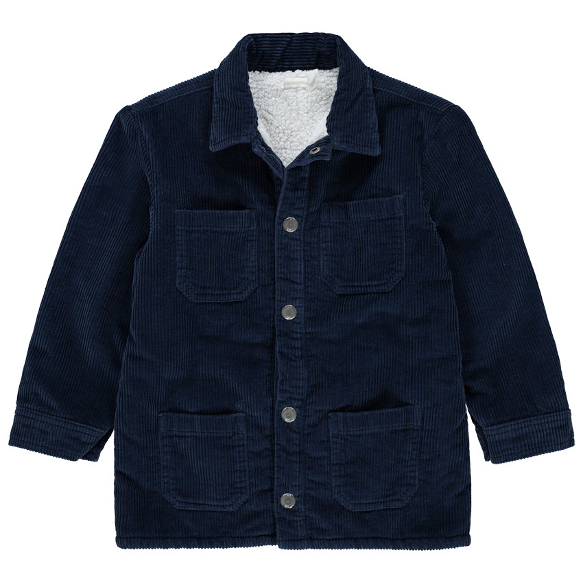 Veste en velours côtelé à doublure en sherpa et poches 