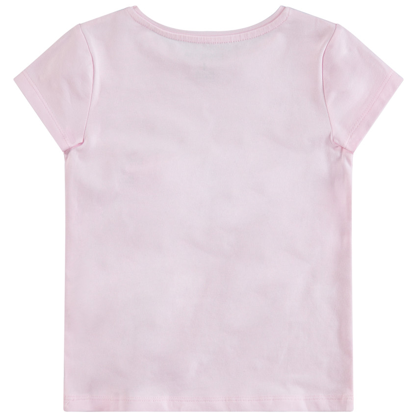 Κοντομάνικη μπλούζα με διακοσμητική στάμπα και ανάγλυφες λεπτομέρειες 