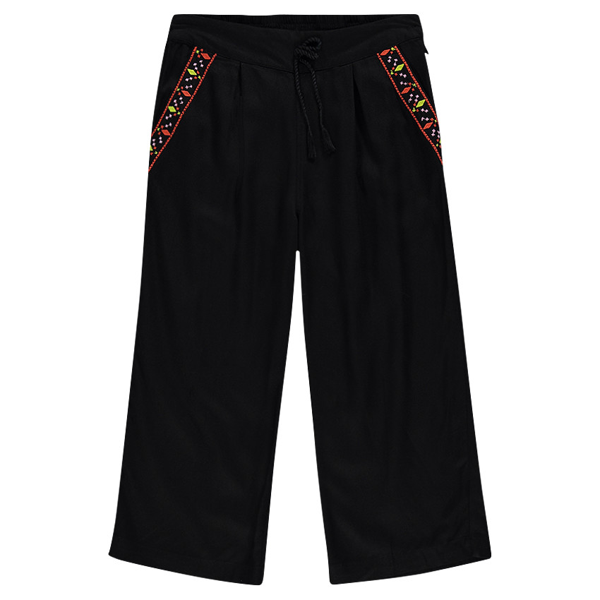 Παιδικά - Κάπρι παντελόνι φαρδύ και άνετο, με κεντήματα 