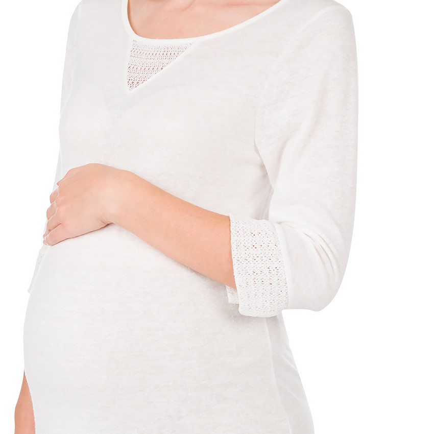 Μπλούζα εγκυμοσύνης με μανίκια 3/4 και φάσες από δαντέλα 