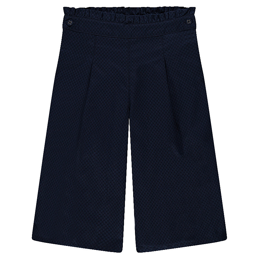 Φαρδύ παντελόνι από βαμβακερό ύφασμα με ανάγλυφη ύφανση  