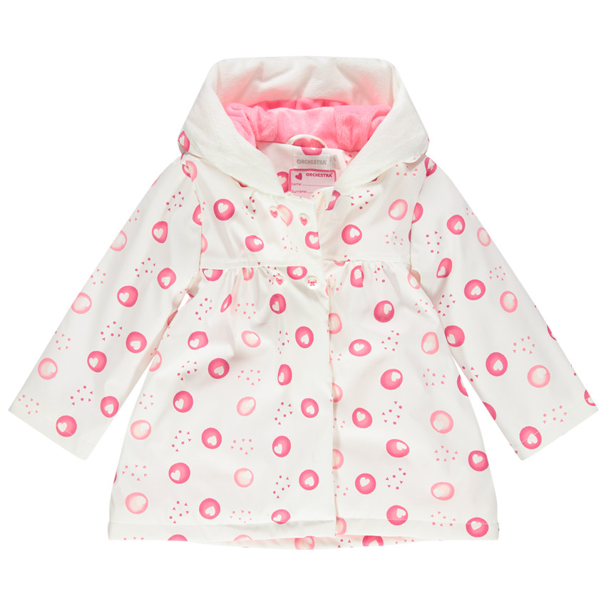 Αδιάβροχο παρκά με εμπριμέ μοτίβο και επένδυση από sherpa 