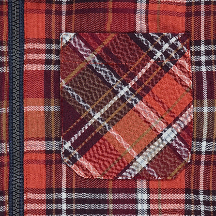 Μακρυμάνικο καρό πουκάμισο με φερμουάρ 