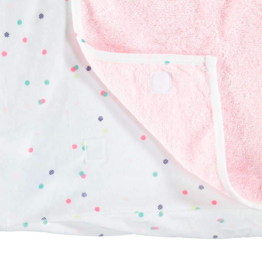 Housse de matelas à langer à pois et oiseau brodé 