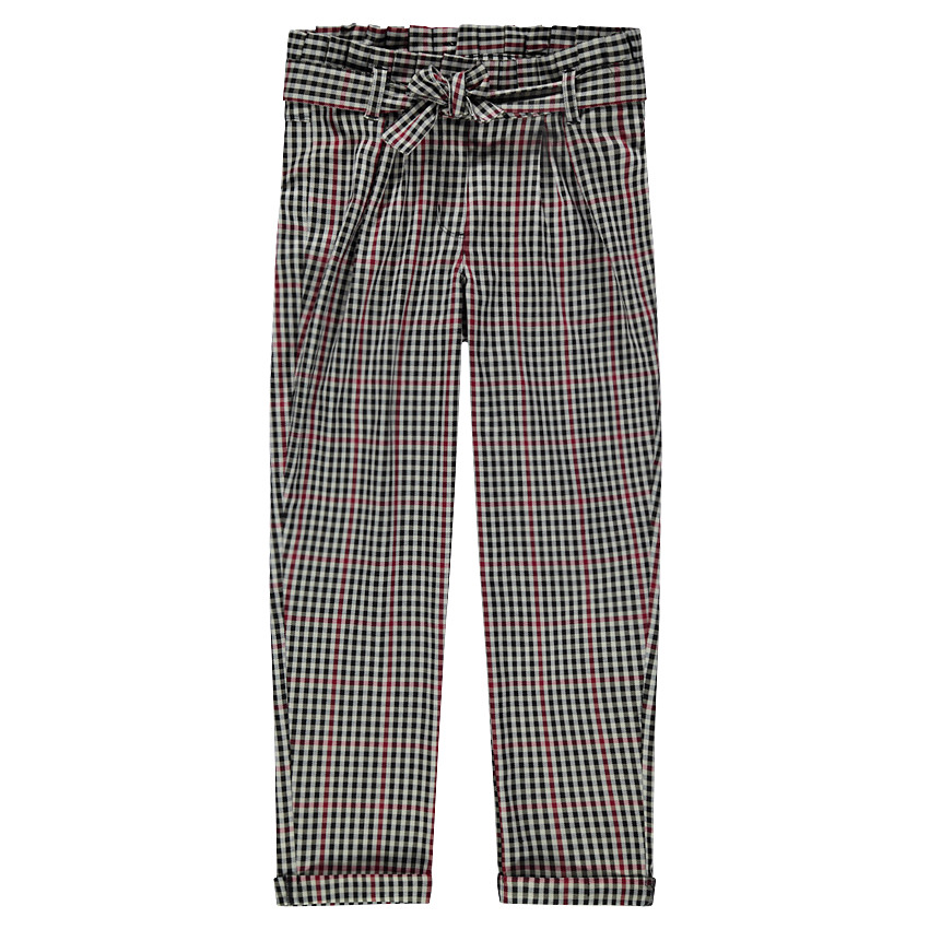 Παιδικά - Παντελόνι με μικρά καρό και ζώνη που δένει 