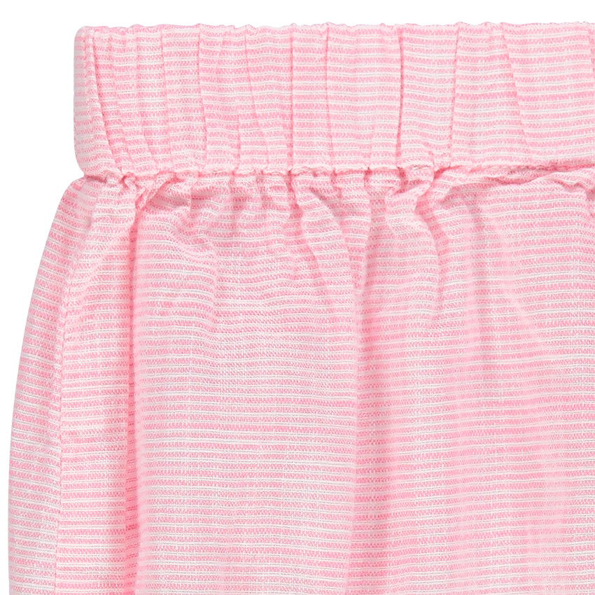 Σετ με λουλουδάτο φόρεμα και ριγέ βρακάκι. 